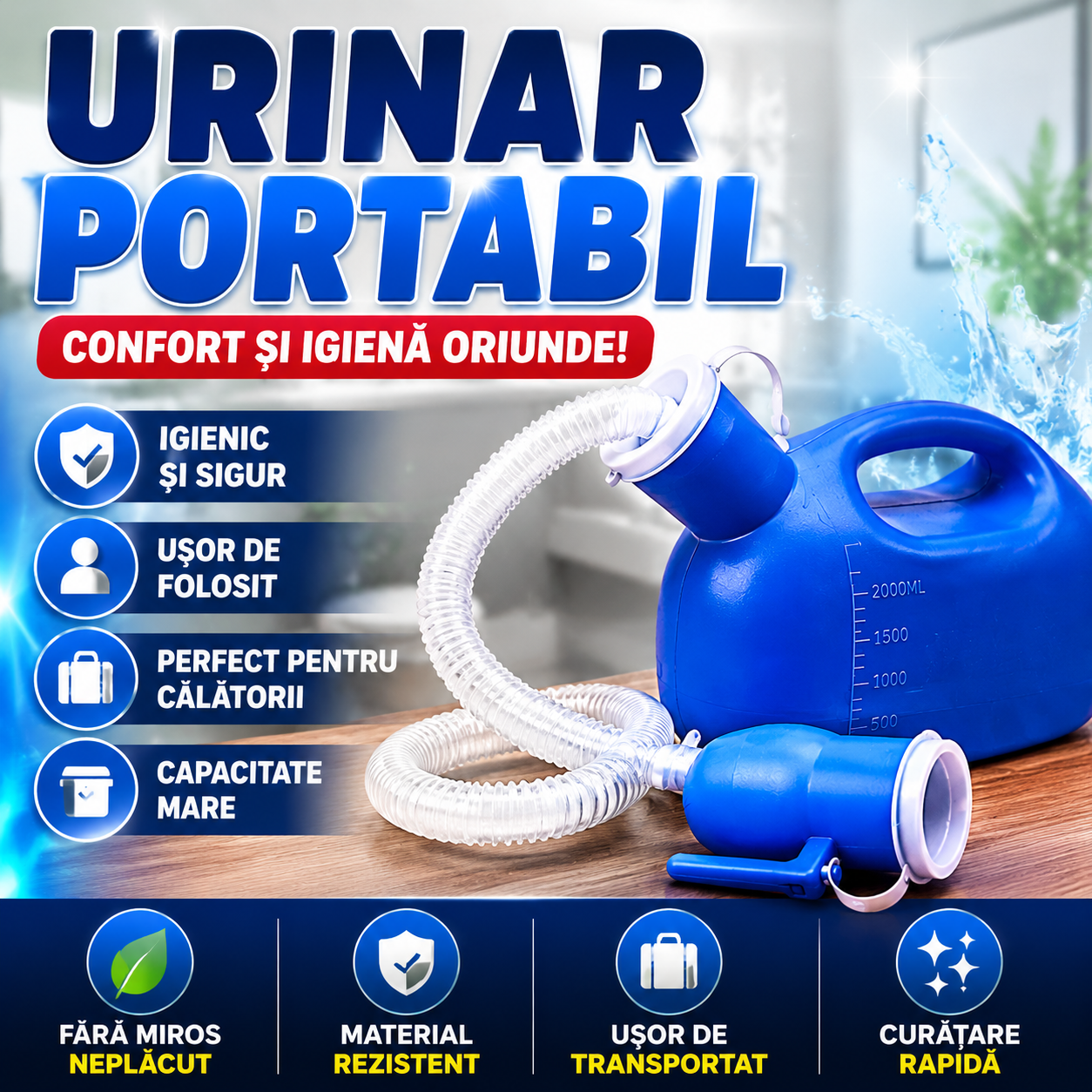 Urinar Portabil Pentru Bărbați UriComfort™