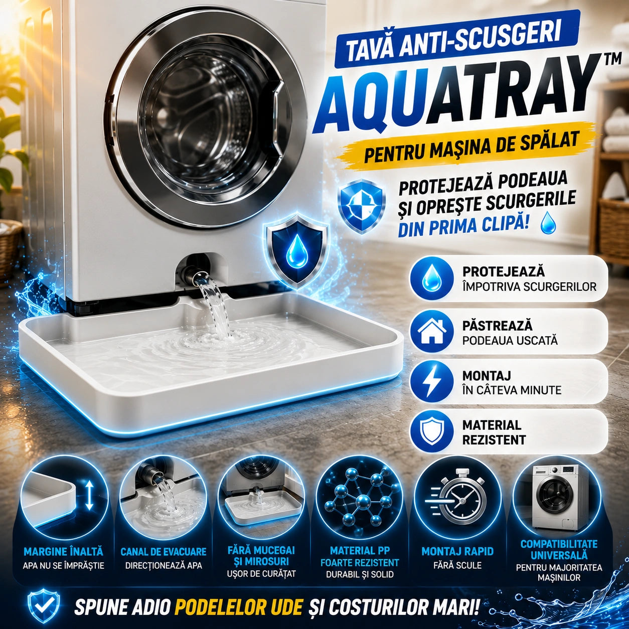Tavă Anti-Scurgeri AquaTray™