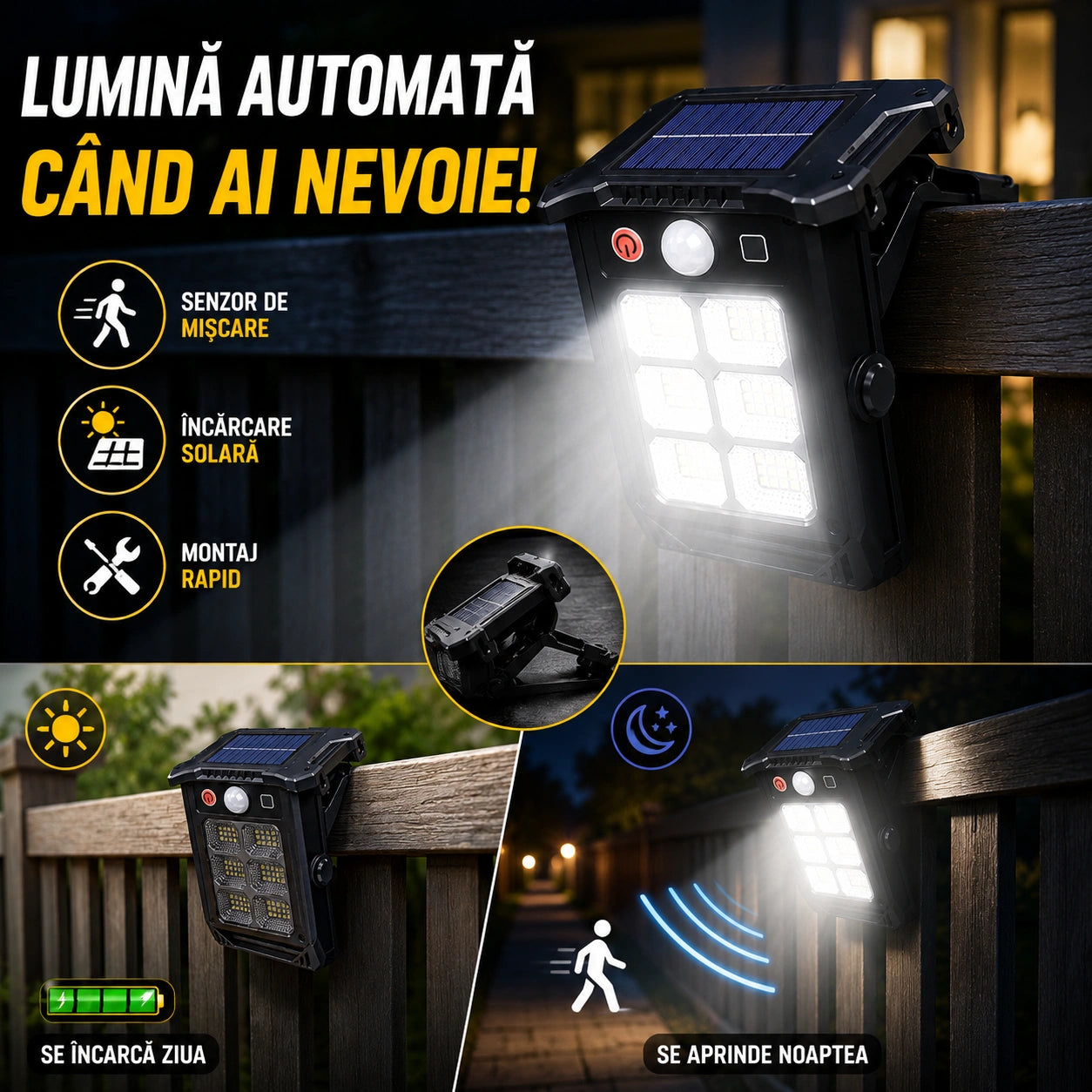Lampă Solară Cu Senzor- LightGuard™