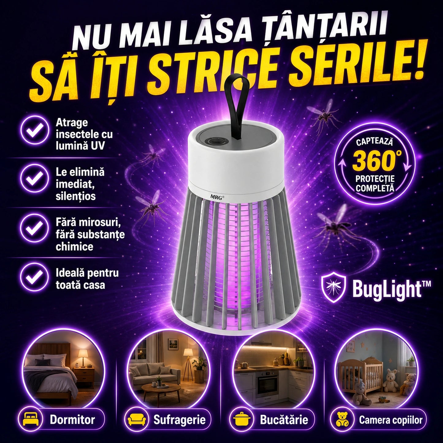 Lampă Anti-Insecte Portabilă- BugLight™
