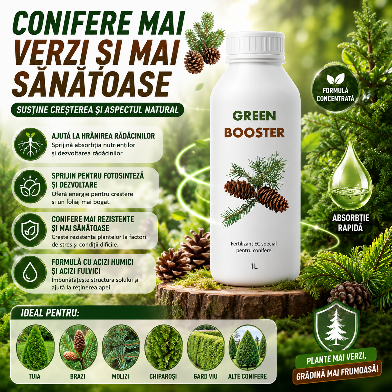 1L Fertilizant Pentru Conifere GreenBoost™