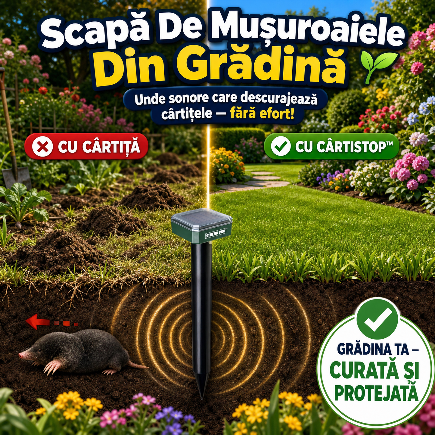 Aparat Solar Anti-Paraziți CârtiStop™