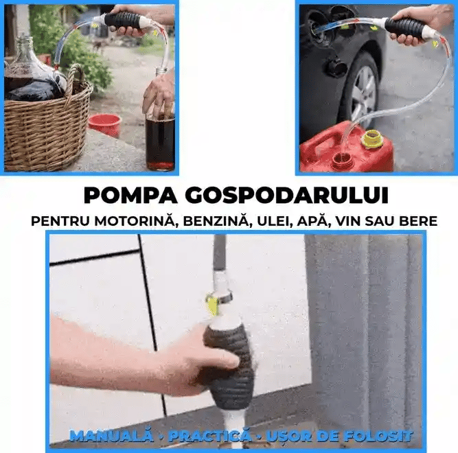 Pompa Gospodarului™ – tip sifon pentru transfer lichide cu robinet