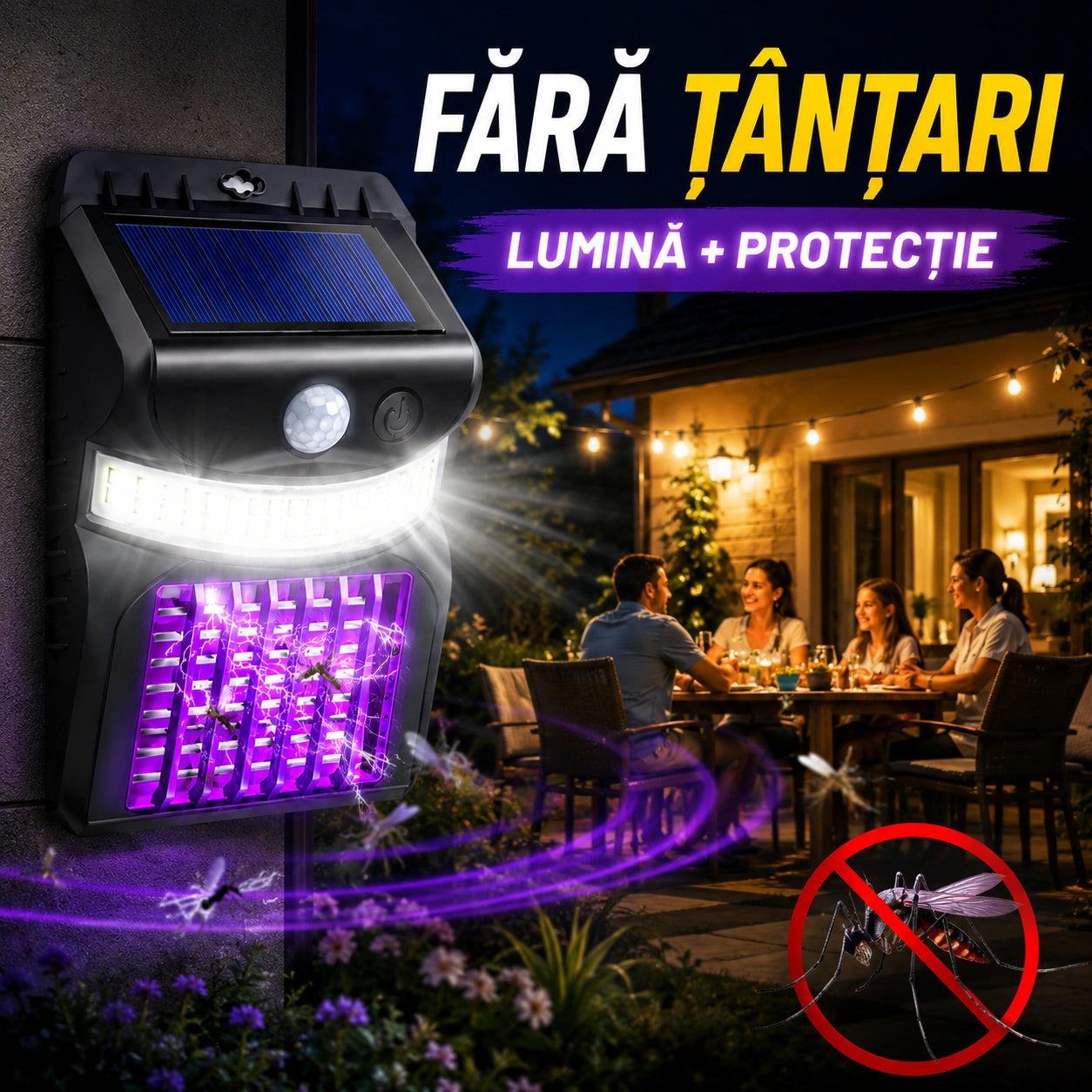 Lampă Solară Anti-Țânțari- SolarGuard™